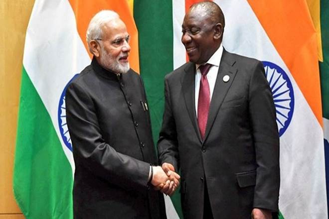 PM Narendra Modi with South African President Cyril Ramaphosa PM Narendra Modi with South African President Cyril Ramaphosa