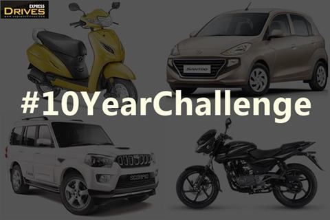 10 popular cars and bikes in #10YearChallenge