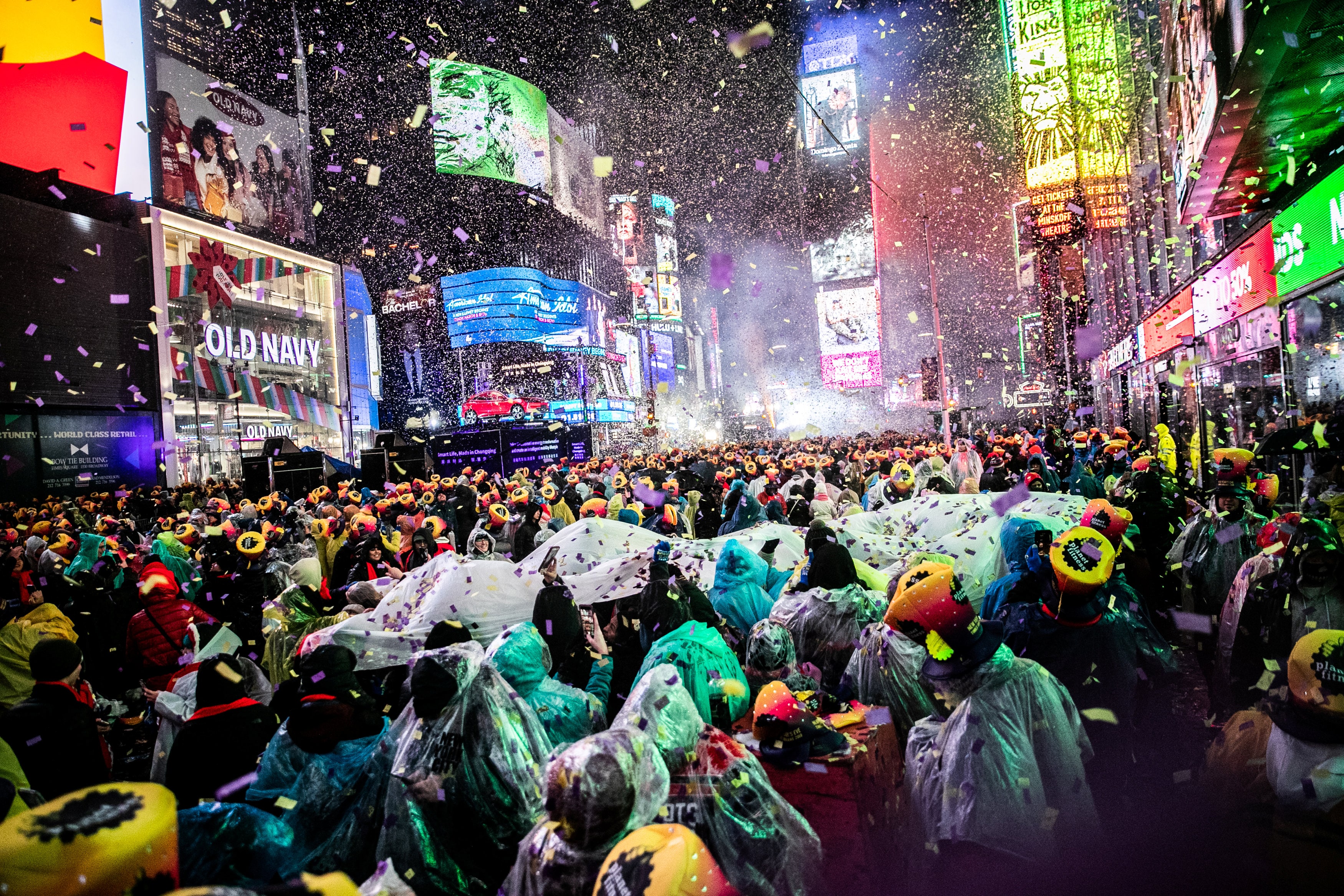 People celebrate New Year's Eve in Times Square of New York (Reuters)
