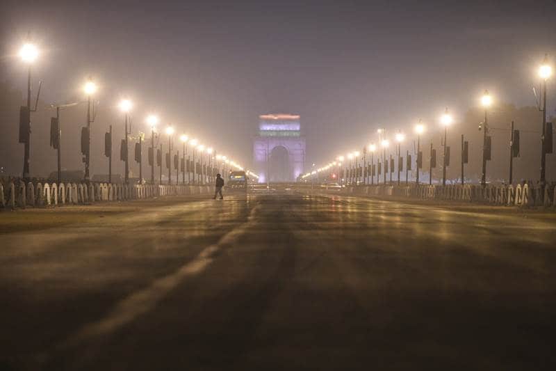 The India Gate on the New Year's eve, New Delhi. (PTI Photo)