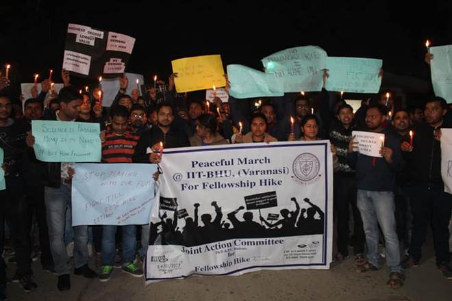 Protest at IIT BHU (Facebook/ hrf.india)