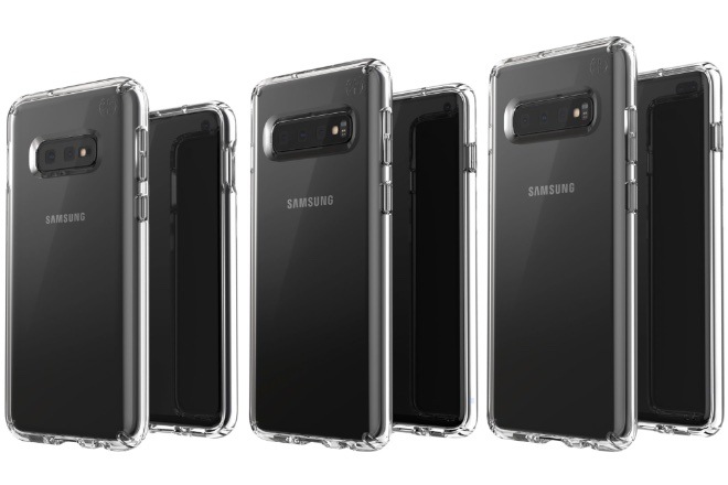 Samsung Galaxy S10 Lite, Galaxy S10, and Galaxy S10+ (left to right) (Source: @evleaks/ Twitter)