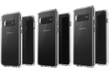 Samsung Galaxy S10 Lite, Galaxy S10, and Galaxy S10+ (left to right) (Source: @evleaks/ Twitter)