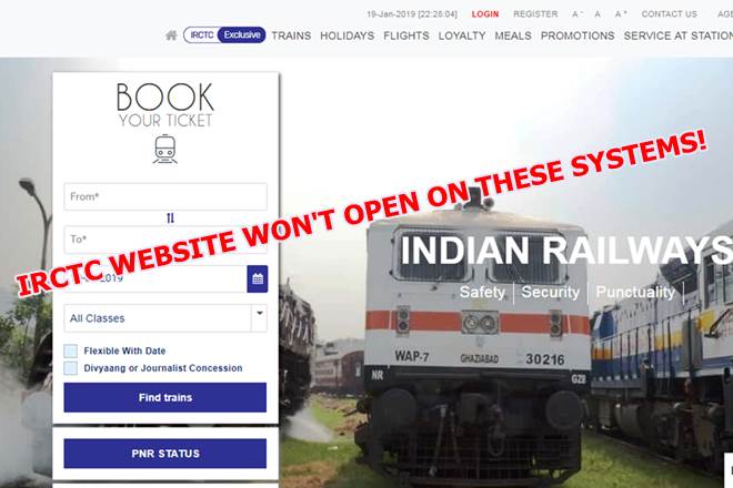 IRCTC website won't open on these systems soon