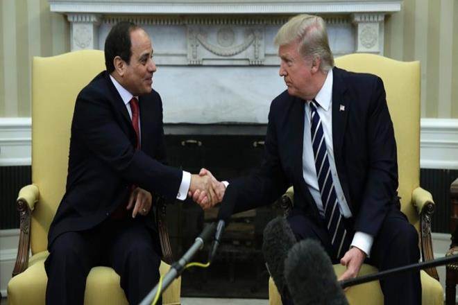 Donald Trump, Egyptian president Abdel Fattah al-Sisi (Reuters)