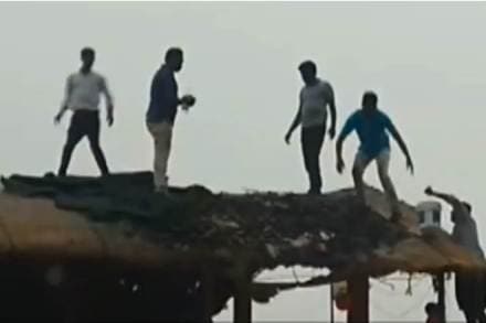 Yatch boat on Krishna River catches fire in Andhra Pradesh Yatch boat on Krishna River catches fire in Andhra Pradesh