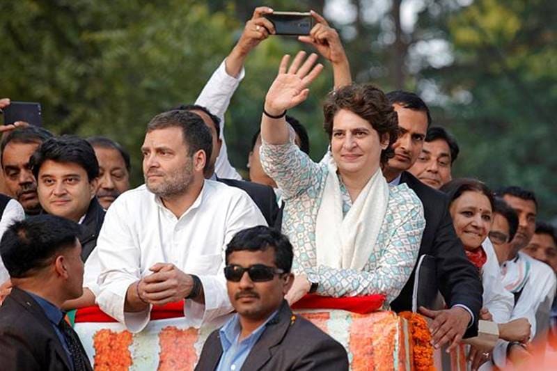 Priyanka Gandhi Vadra, a leader of India's main opposition Congress party and sister of the party president Rahul Gandhi, waves to her supporters during a roadshow in Lucknow, India, February 11, 2019.