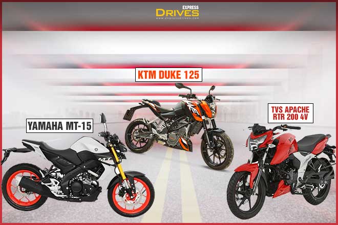 Yamaha MT-15 vs TVS Apache RTR 200 4V vs KTM 125 Duke Compared: Finding the best!