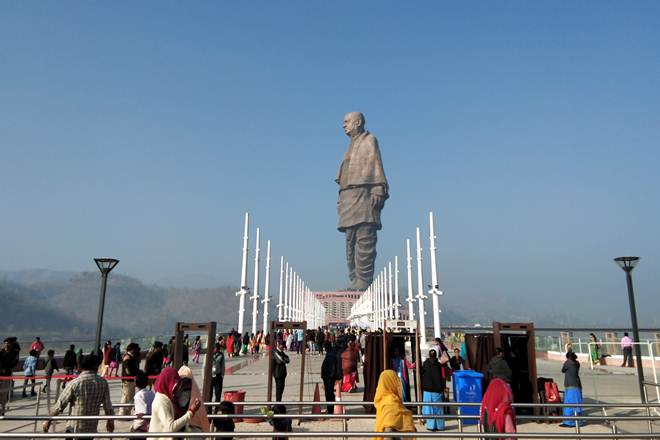 So, in order to cater to the requirement of the tourists the authorities have decided to increase the visiting hours to the Statue of Unity by two hours - one hour in the morning and one hour in the evening." (Image Credit Tarun Bhardwaj/Financialexpress.com)