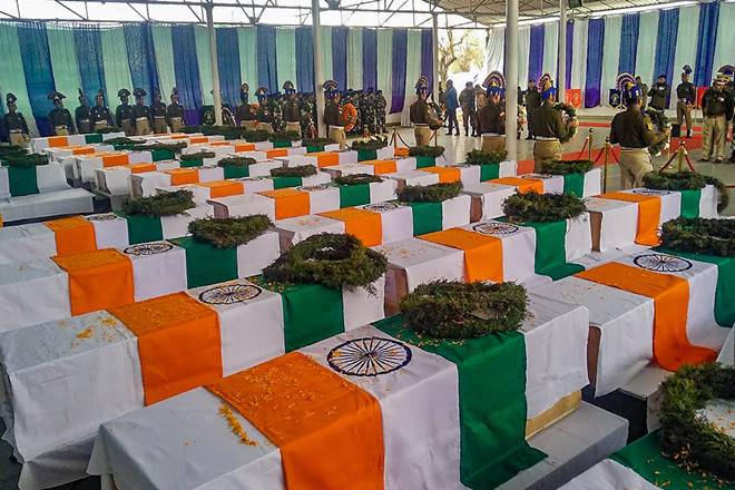 PM Modi led the nation in paying homage to CRPF martyrs at Palam technical airport. 