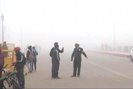 Visuals from the area near Rajpath on Monday (ANI)