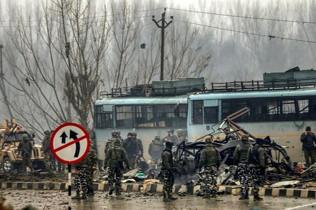 Security personnel carrying out the rescue and relief work at the site of suicide bomb attack (PTI Photo/S Irfan)
