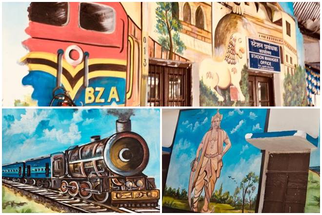 The work on wall paintings for the beautification of Sehore railway station is still in progress.