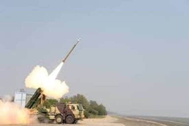 Each Pinaka Mk.1 rocket is capable of carrying a 100kg payload to a range of 40km.