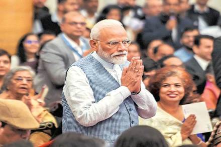 Prime Minister Narendra Modi at Rashtrapati Bhavan in New Delhi ( Image: PTI)