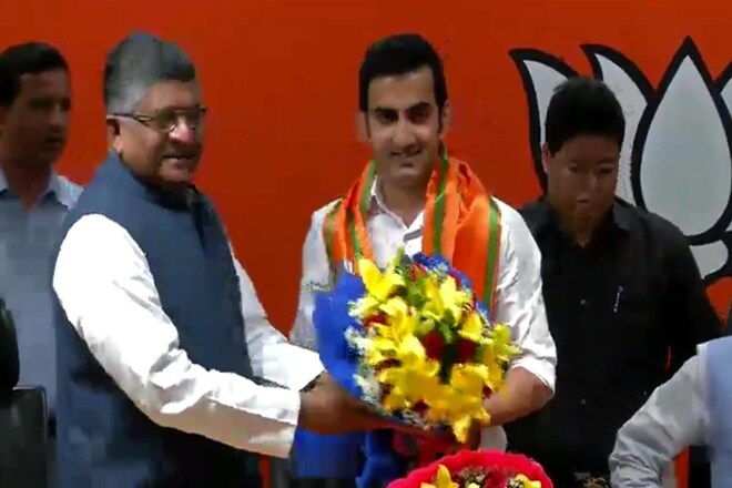 Former Cricketer Gautam Gambhir joins BJP (Image: Twitter)