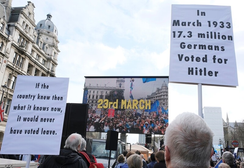 The campaigners marched from Park Lane to Parliament Square. (Reuters photo)