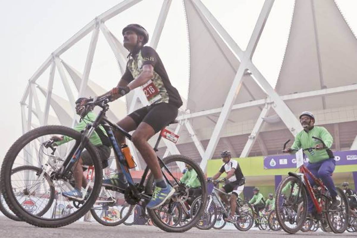 CISF creates Guinness world record in single line bicycle parade CISF creates Guinness world record in single line bicycle parade