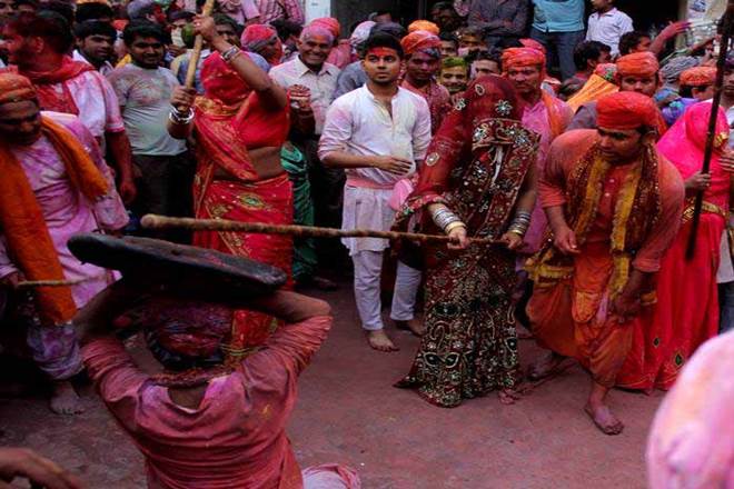 Holi celebrations in Vrindavan and Mathura are to be experienced at least once. (Source: Express Photo)