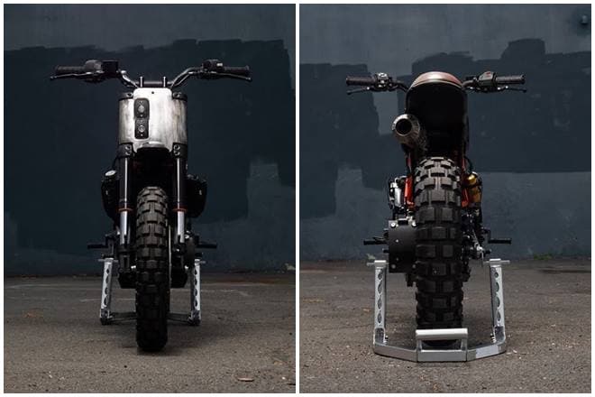 The 390 Duke features an 8-inch screen for an instrument cluster and Colt felt it was a little out of place on a builder bike. So, he encased it in and hide it in the new tank he had planned.