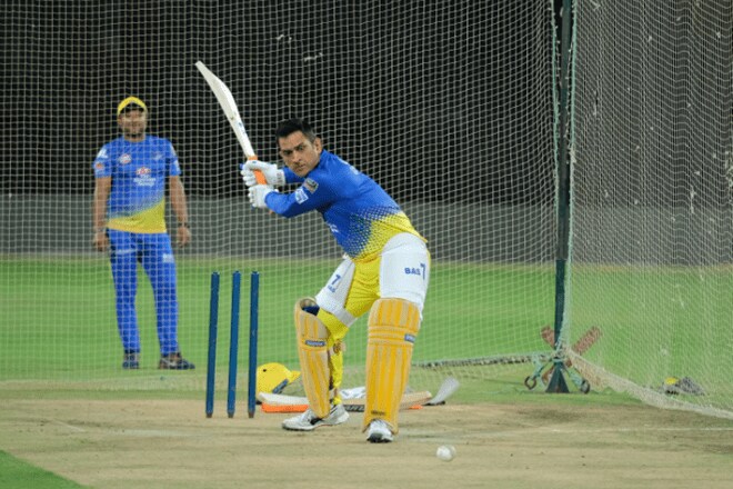 The fans were also entertained to some crazy moments when a fan entered the ground and ran behind Dhoni to greet him. (CSK Twitter)