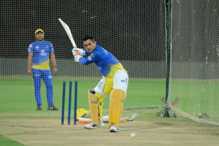 The fans were also entertained to some crazy moments when a fan entered the ground and ran behind Dhoni to greet him. (CSK Twitter)