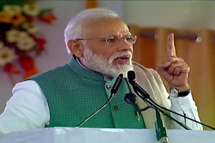 Prime Minister Narendra Modi in Amethi Uttar Pradesh.