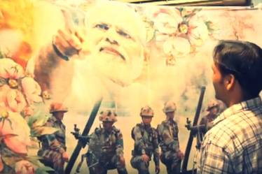 Balakot air strike, Bhilwara, Air Strike prints saree, Indian Air force, Air Strike sarees, PM Modi, Wing Commander Abhinandan Varthaman, gunslinger moustache, Abhinandan style, IAF pilot