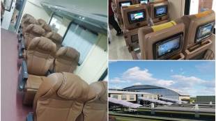Aircraft, airport-like experience on trains
