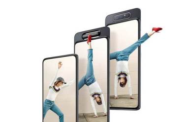 Galaxy A80 is touted to be the company’s first device that comes with a full-screen display. (Samsung website photo)