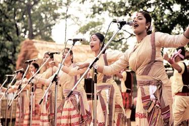 Assamese folk dance Husori was a major highlight at the carnival that celebrated the Rongali Bihu harvest festival of the state