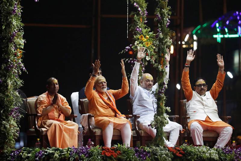 After the commencement of the seven kilometre roadshow, the Prime Minister in a tweet said, "Grateful for the warmth and affection!" (Reuters photo)