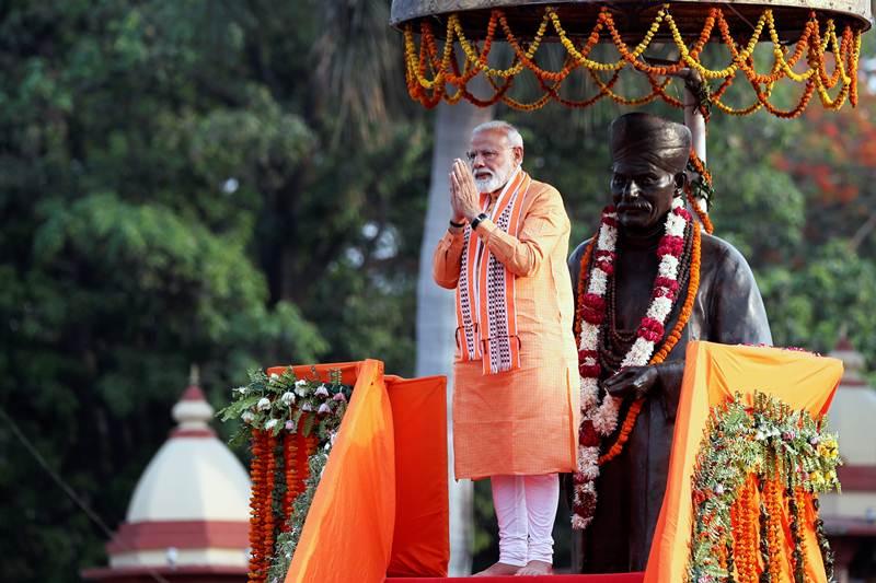The Prime Minister also visited the Dashashwamedh Ghat to perform 'Ganga Aarti.' (Reuters photo)