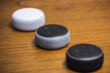 Amazon Echo Dot smart speakers Photographer: Andrew Burton/Bloomberg