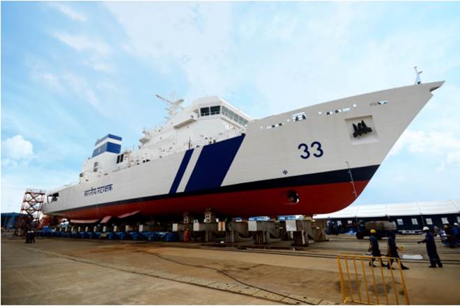 Private shipyard, L&T, 50th warship , Offshore Patrol Vessel, ICGS Veera, Indian Coast Guard, Ministry of Defence Private shipyard, L&T, 50th warship , Offshore Patrol Vessel, ICGS Veera, Indian Coast Guard, Ministry of Defence