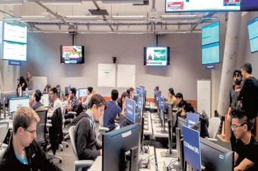 Election operations centre at Facebook's Menlo Park in California PTI

