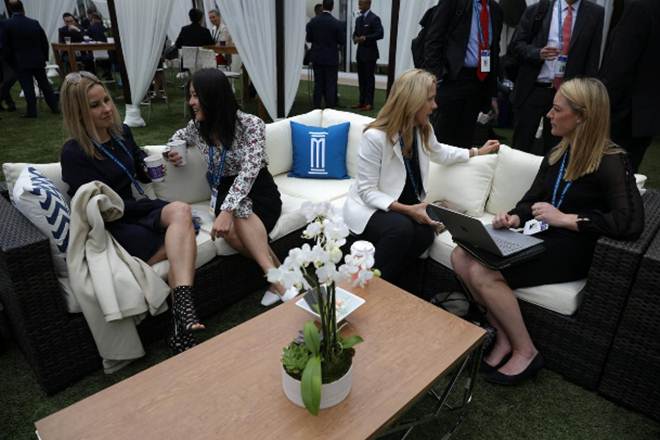In addition to the gap between the rich and poor, gender equity in the workplace was a theme of this year’s conference. (Reuters Photo)