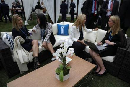 In addition to the gap between the rich and poor, gender equity in the workplace was a theme of this year’s conference. (Reuters Photo)