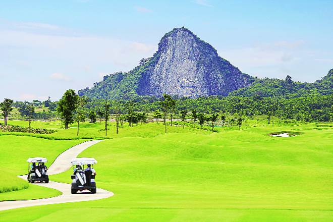 The Buddha’s image casts a benevolent eye on golfers at the Chee Chan GC in Pattaya