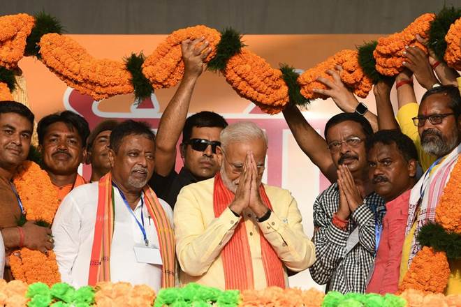 PM Narendra Modi at an election rally in West Bengal (Twitter image)