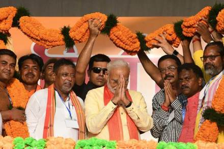 PM Narendra Modi at an election rally in West Bengal (Twitter image) PM Narendra Modi at an election rally in West Bengal (Twitter image)