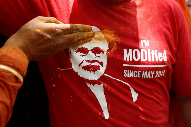According to trends released by the Election Commission of India for all 542 seats that went to polls, over 300 seats have been swept by Narendra Modi-led BJP, while the Congress trailed far behind with around 50 seats. (photo: Reuters)