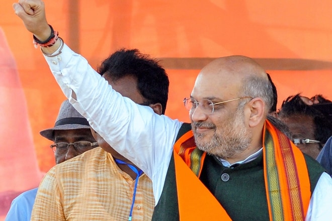 Amit Shah roadshow live, BJP, Congress