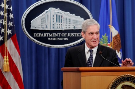 US Special Counsel Robert Mueller delivers a statement on his investigation into Russian interference in the 2016 US presidential election at the Justice Department in Washington. (Reuters)