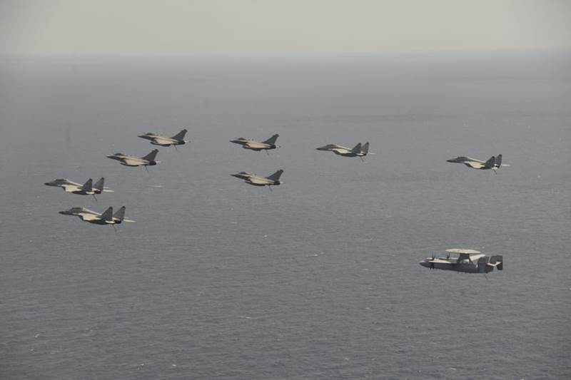 Indian and French ships and flying machines hold Varuna exercise. (Picture Credit: Indian Navy)