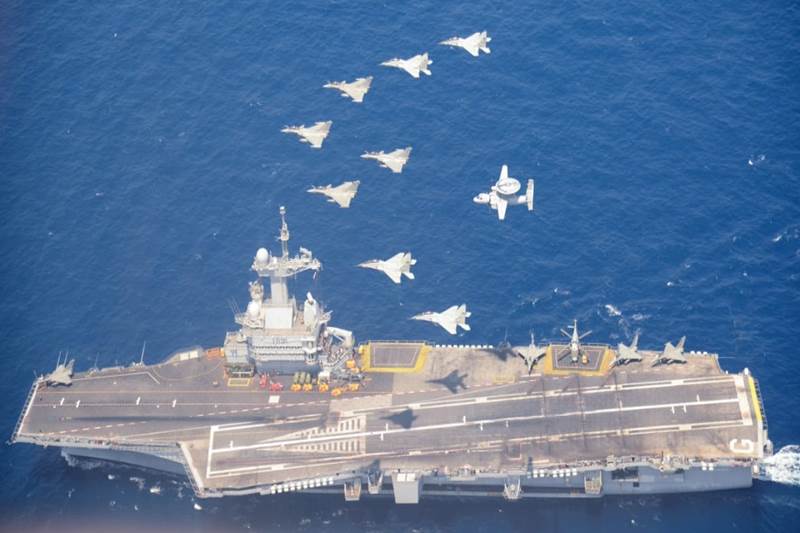 The war games between the Indian and French Navies off Goa witnessed dogfights between the Indian Mig-29K fighters and French Rafale-M fighters which operated off their respective aircraft carriers. (Picture Credit: Indian Navy)