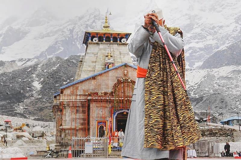 PM Modi after offering prayers at the Kedarnath Temple in Rudraprayag district on Saturday. (PTI)