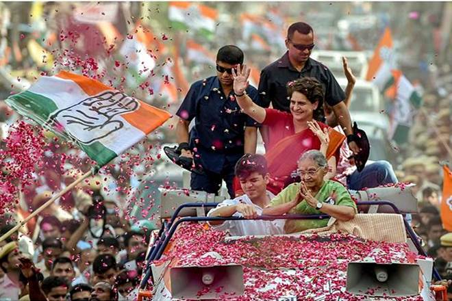 Priyanka Gandhi Vadra, Priyanka Gandhi Vadra delhi roadshow, lok sabha elections 2019, indira gandhi, BJP, Nehru-Gandhi family, Rahul Gandhi