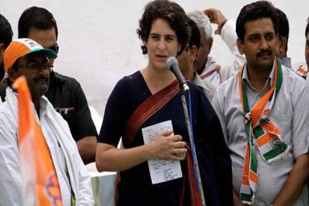 Democracy has given you power," Priyanka Gandhi said "When he (PM) comes before you he never talks about your problems. He talks of the past, Pakistan and other absurd issues.