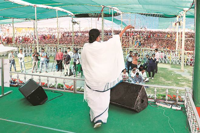 Lok Sabha election 2019: Mamata Banerjee uses conch shells, Ma Durga to rebut BJP